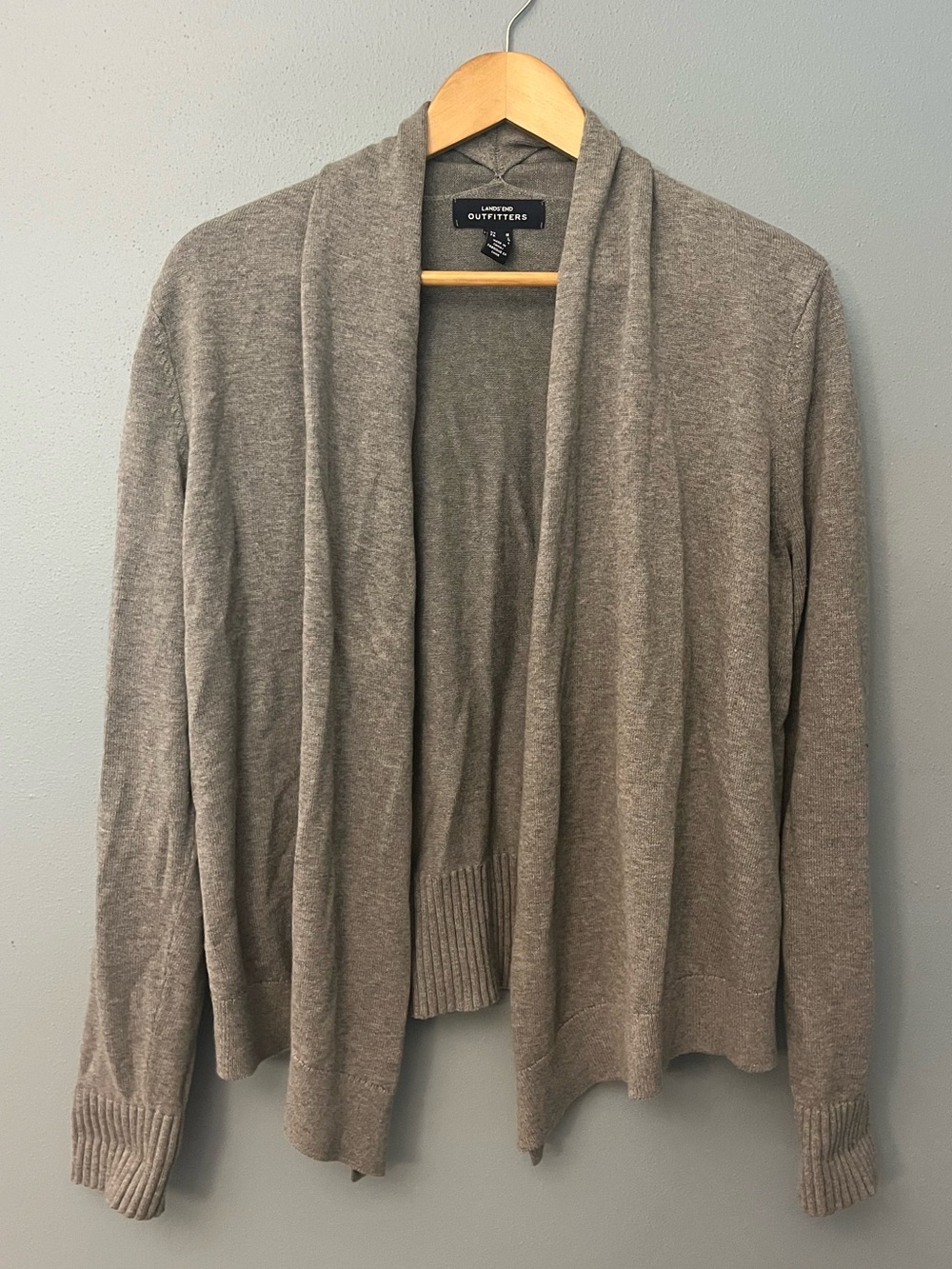 Lands' End Open-Front Shawl Collar Cardigan